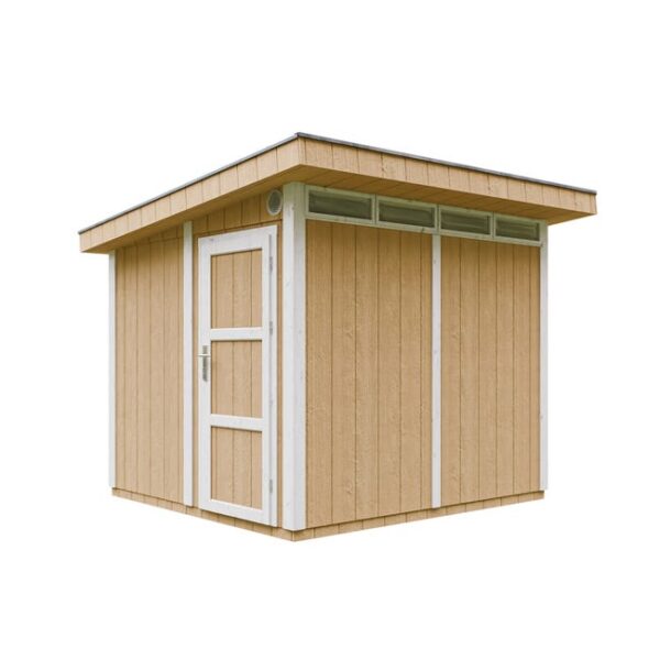 Abri de jardin à base de bois en panneaux LP SmartSide 6 m² - avec sol et tuiles bitumineuses L294xL279xH237 cm - Timbela M903 - HARVEST HONEY