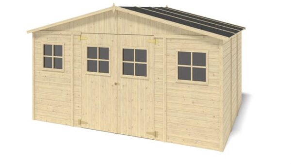 Abri de jardin en bois 11,88 m2 - 4x2,97 m - Couleur: naturel - DOM667 - ALTANKA