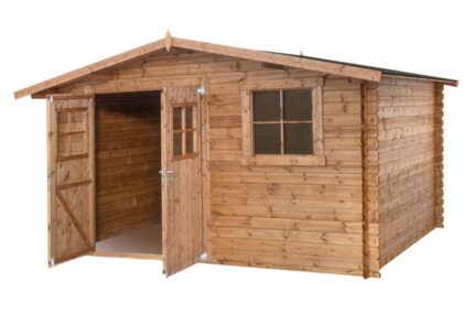 Abri de jardin en bois traité, ep 28mm, surface utile 9.9m² INT043/INEKSA