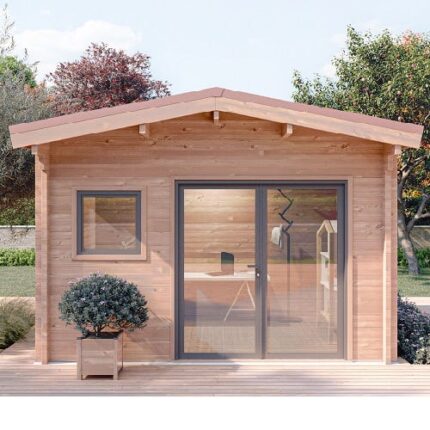 CHALET DE JARDIN LANTENAY 11M² - BOIS DOUGLAS 55MM - PORTE & FENETRE PVC - TOITURE ACIER