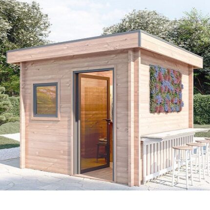 CHALET DE JARDIN TALIPIA 8M² - BOIS DOUGLAS 55MM - PORTE & FENETRE PVC - TOITURE ACIER