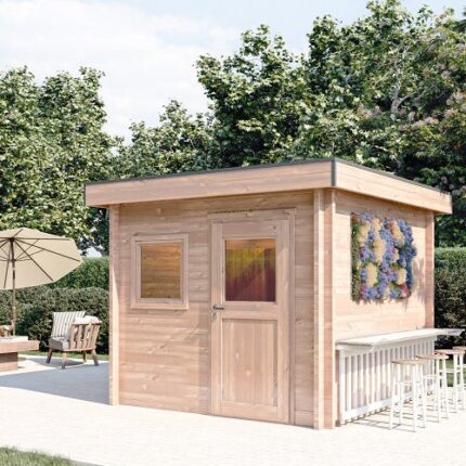 CHALET DE JARDIN TALIPIA 8M² - BOIS DOUGLAS 55MM - PORTE & FENETRE BOIS - TOITURE ACIER
