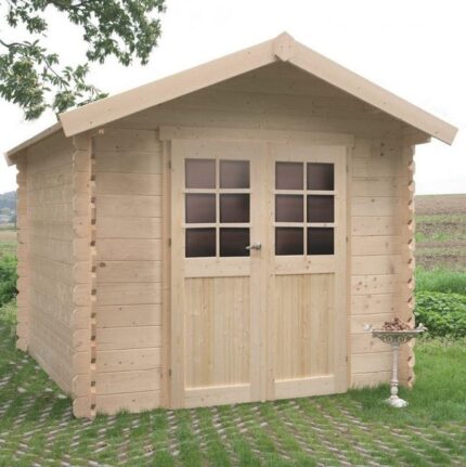 Abri de jardin en bois Nimes 5,66m2 - 2,38x2,38m - Ep. 28mm - Couleur: naturel - SOLID