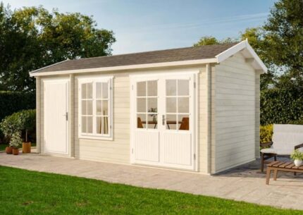 Abri de jardin 2 pièces Amiens-28 XL Alpholz, 5.4x2.8m dim. ext. (cas échéant incl. débord de toit) naturel, 28mm, 15,1m² superficie totale