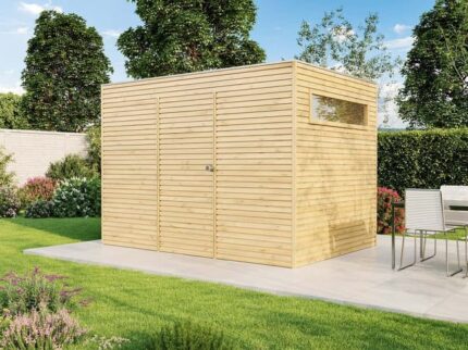 Cabane à outils QB (toit en option) Alpholz, 3x3m dim. ext. (cas échéant incl. débord de toit) imprégné en autoclave, 28mm, 9m² totale