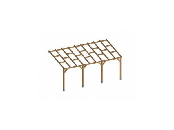 Toit Couv'Terrasse ? en bois 3x5,5 m - Sans toit polycarbonate