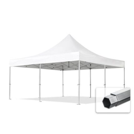 5x5 m Tonnelle Barnum Tente pliante Alu, PVC 850, anti-feu, blanc