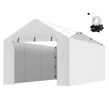 VEVOR Toile d'auvent de rechange abri de voiture, 6,1x3 m, bâche de garage paroi latérale, imperméable, contre UV, blanc (haut et cadre non inclus)
