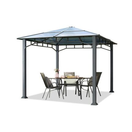 3x3 m, Tonnelle de jardin, Sunset Deluxe, toit rigide