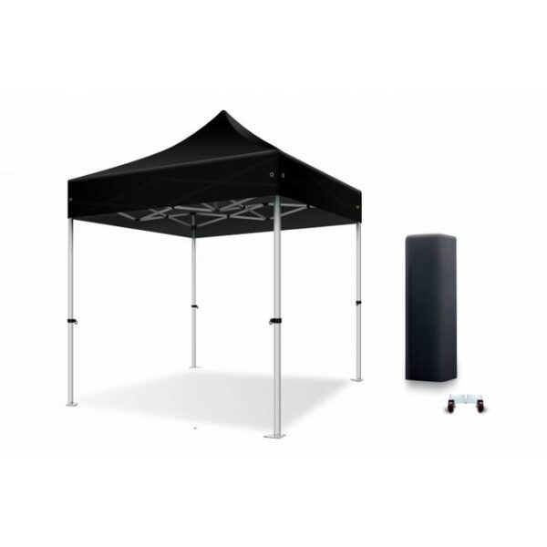 XPtent Tente Pliante, Barnum, Tonnelle Professionnelle 2X2 Structure en Aluminium 45mm Toit 380g/m² Noir