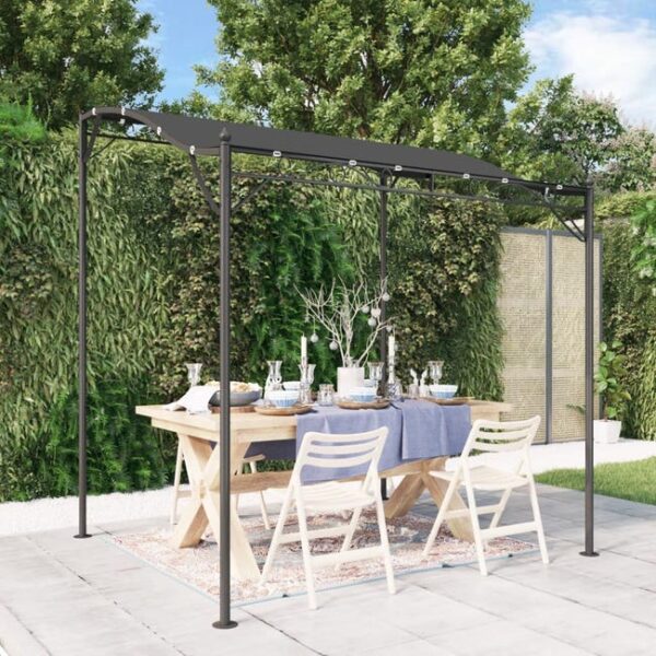 The Living Store - Auvent anthracite 2x2,3 m 180 g/m² tissu et acier