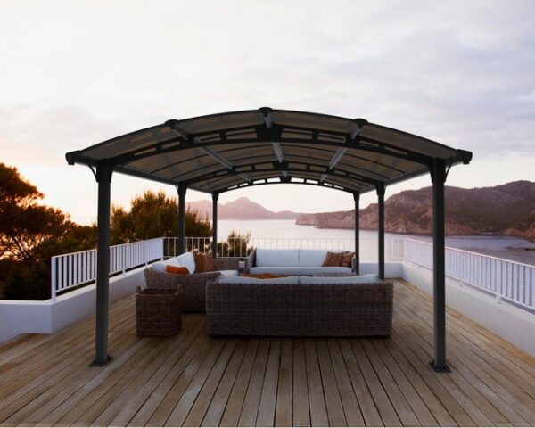 Tonnelle autoportante, TUCSON 5000, Palram, aluminium gris anthracite, 18 m²