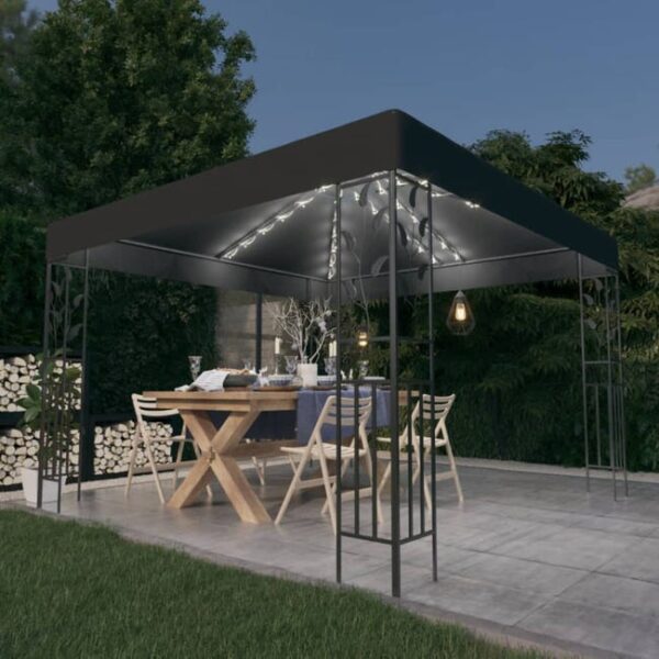 Maison Exclusive - Tonnelle avec guirlande lumineuse à LED 3x3 m Anthracite