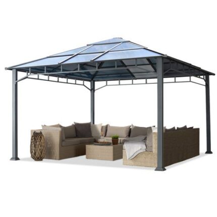 4x4 m, Tonnelle de jardin, Sunset Deluxe, toit rigide