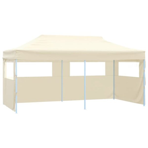 Tonnelle de jardin | Tente de réception pliable avec 4 parois 3x6 m Acier Crème CFW63824
