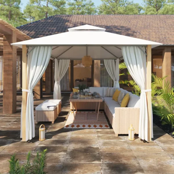 Lot salon de jardin, fauteuils NATERIAL Medena, résine tressée et aluminium