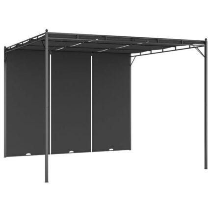 The Living Store - Belvédère de jardin avec rideau latéral 3x3x2,25 m Anthracite