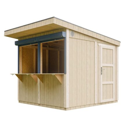 Grand stand marché avec comptoir - H240 x 248 x 305 cm / 5,9 m2 - Bar jardin, kiosque - Timbela M950