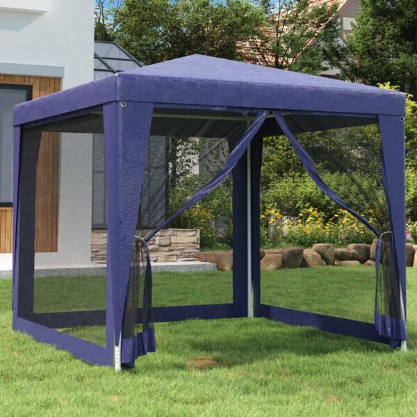 Maison Exclusive - Tente de fête avec 4 parois latérales en maille Bleu 2,5x2,5 m