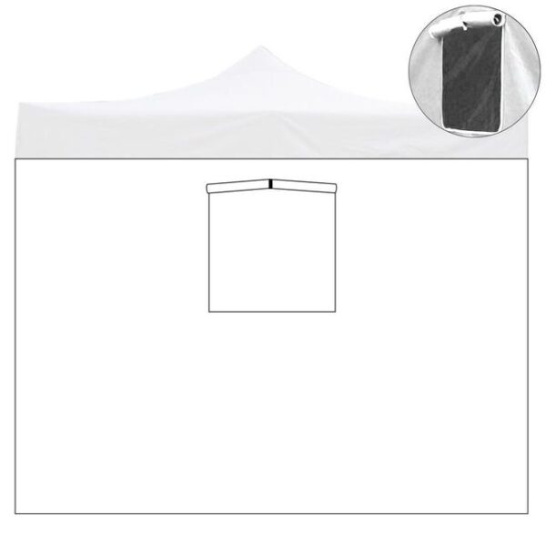 Couverture latérale imperméable blanche de 3x2m avec fenêtre de gazebo pliable de 3x3m