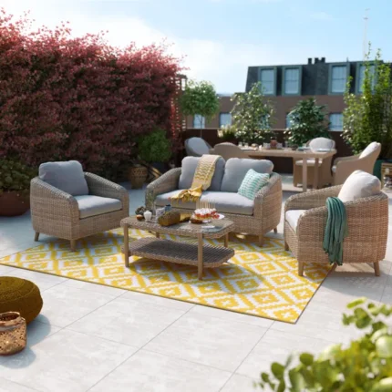 Salon bas de jardin beige Odeon NATERIAL, 4 personnes