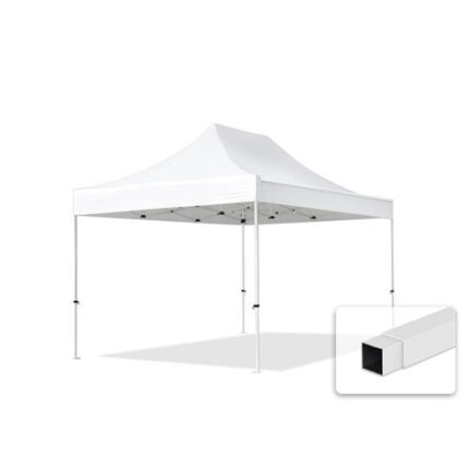 3x4,5 m Tonnelle Barnum Tente pliante Acier, PES 700, blanc