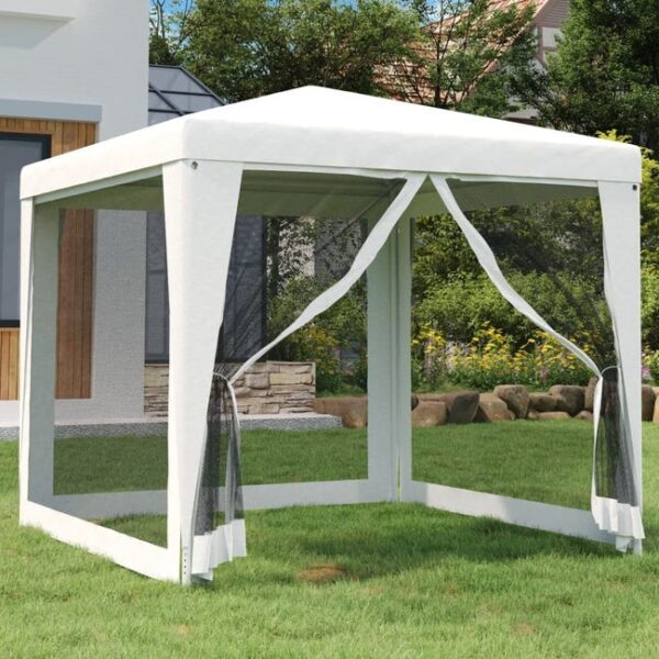 Maison Exclusive - Tente de réception 4 parois latérales en maille 2,5x2,5 m Blanc