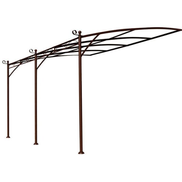 Tonnelle adossée 50021 illusion, métal rouille, 12 m²