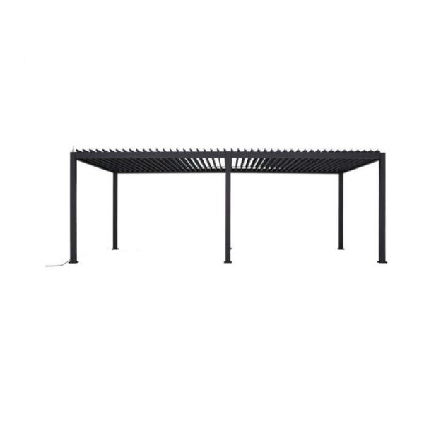 Pergola double bioclimatique Habrita PER3060BIELEC en aluminium 18m2 avec ventelles électriques et ruban Led Habrita Foresta