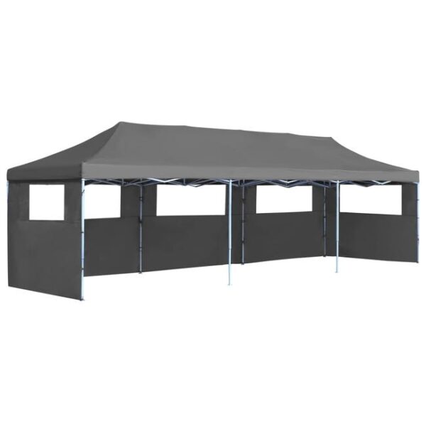 The Living Store - Tente de réception pliable avec 5 parois 3 x 9 m Anthracite