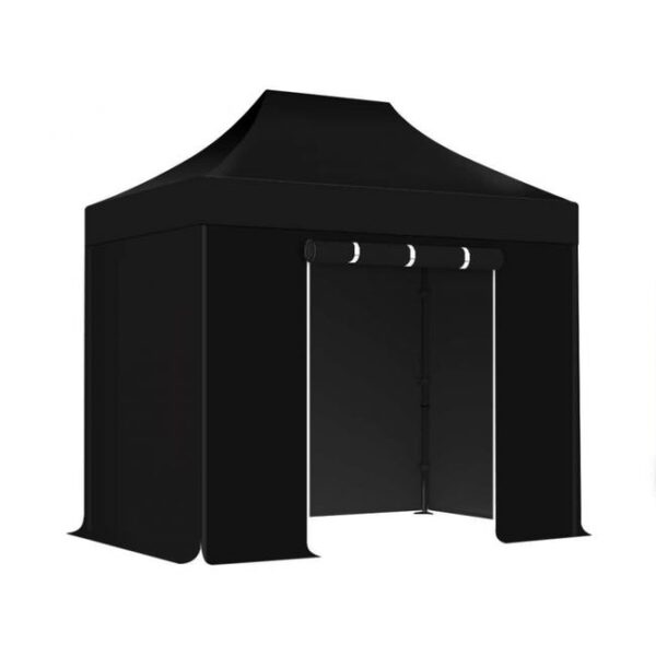 XPtent Pack Barnum 2X3 Structure en Acier 32mm Toit 380g/m² Noir + Lot de Bâches pleines et porte Noir