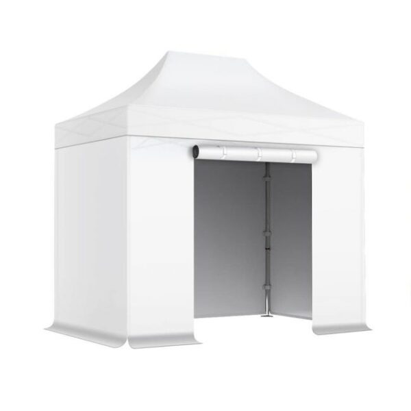 Xptent Pack Barnum, Tonnelle Professionnelle 2X3 Structure en Acier 32mm Toit 380g/m² Blanc + Lot de bâches pleines et porte 380g/m² blanc
