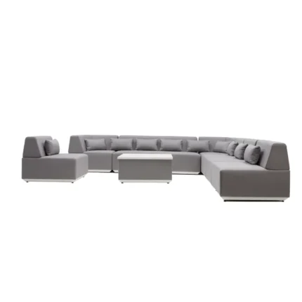 Lot salon 8 personnes en aluminium blanc Neptune NATERIAL