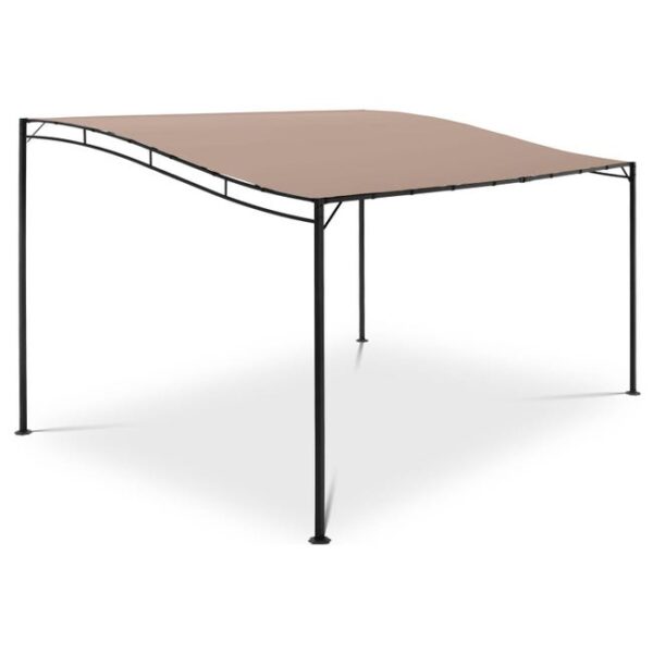 Pergola inclinée - Uniprodo - Couleur : beige - Toit : 3 x 4 m - Hauteur : 2,40 m