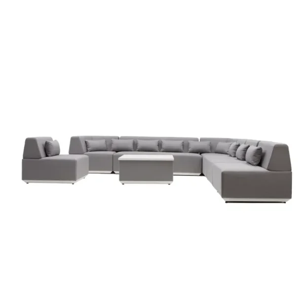 Lot salon 8 personnes en aluminium blanc Neptune NATERIAL