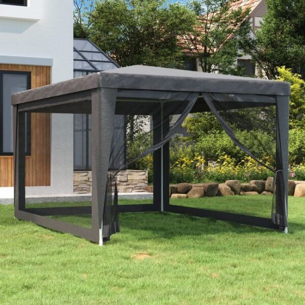 Maison Exclusive - Tente de fête avec 4 parois latérales en maille Anthracite 3x4m