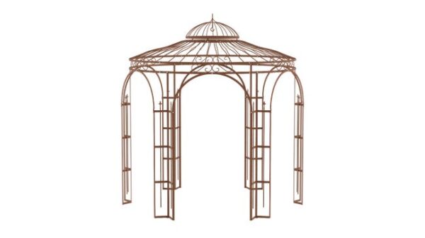 ELEO Milano gloriette magnifique résistante à l'hiver | Tonnelle ronde non traité Ø 2,9 m | Pavillon romantique pour roses en fer forgé
