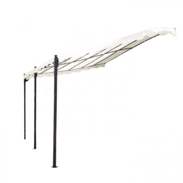 Gazebo Pergola dans une véranda en acier se penchant en fixant 3x4 MT Justine