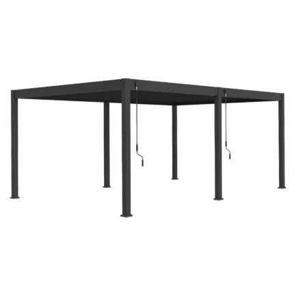Pergola bioclimatique autoportante anthracite - 400 x 600 x H. 258 cm