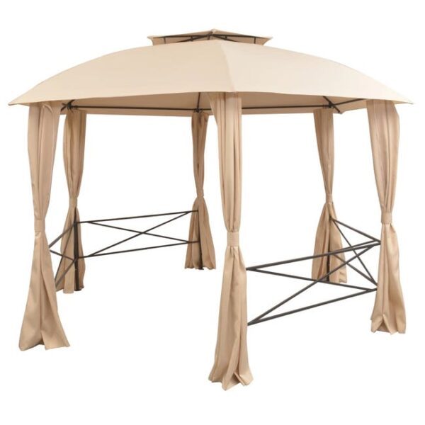 Chapiteau Tonnelle de jardin | Tente de jardin avec rideaux Hexagonal 360 x 265 cm CFW310778