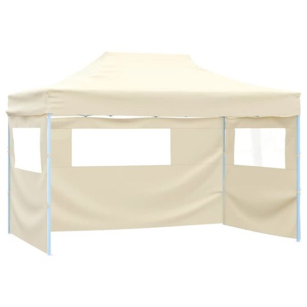Tonnelle de jardin | Tente de réception pliable avec 3 parois 3x4 m Acier Crème CFW63811