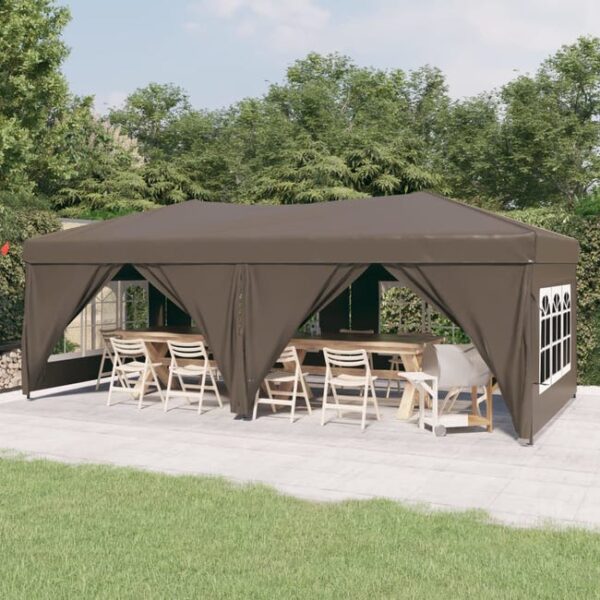 Maison Exclusive - Tente de réception pliable avec parois Taupe 3x6 m