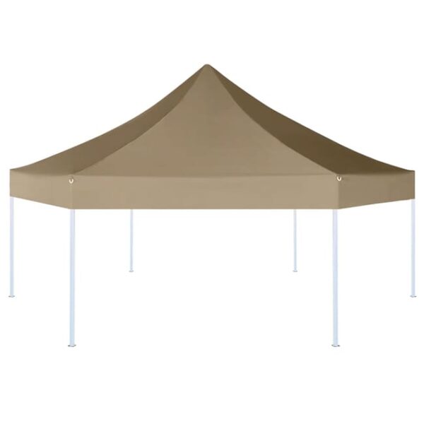 Chapiteau hexagonal pliable 3,6x3,1 m taupe 220g/m² vidaXL