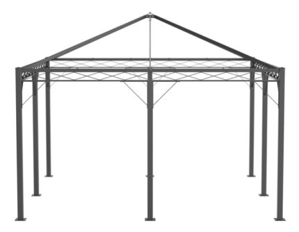 ELEO Torino tonnelle moderne résistante à l'hiver | Tonnelle carrée anthracite 4 x 4 m | Pavillon stable pour roses en fer forgé