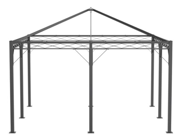 ELEO Torino tonnelle moderne résistante à l'hiver | Tonnelle carrée anthracite 4 x 4 m | Pavillon stable pour roses en fer forgé