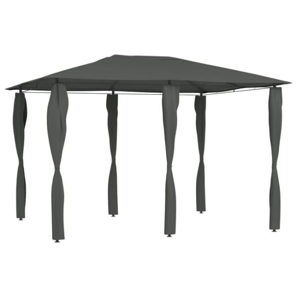 The Living Store - Belvédère à revêtement de poteaux 3x4x2,6 m Anthracite 160 g/m²